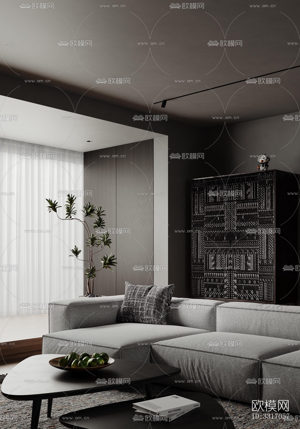 现代客厅效果图下载（渲染图9）