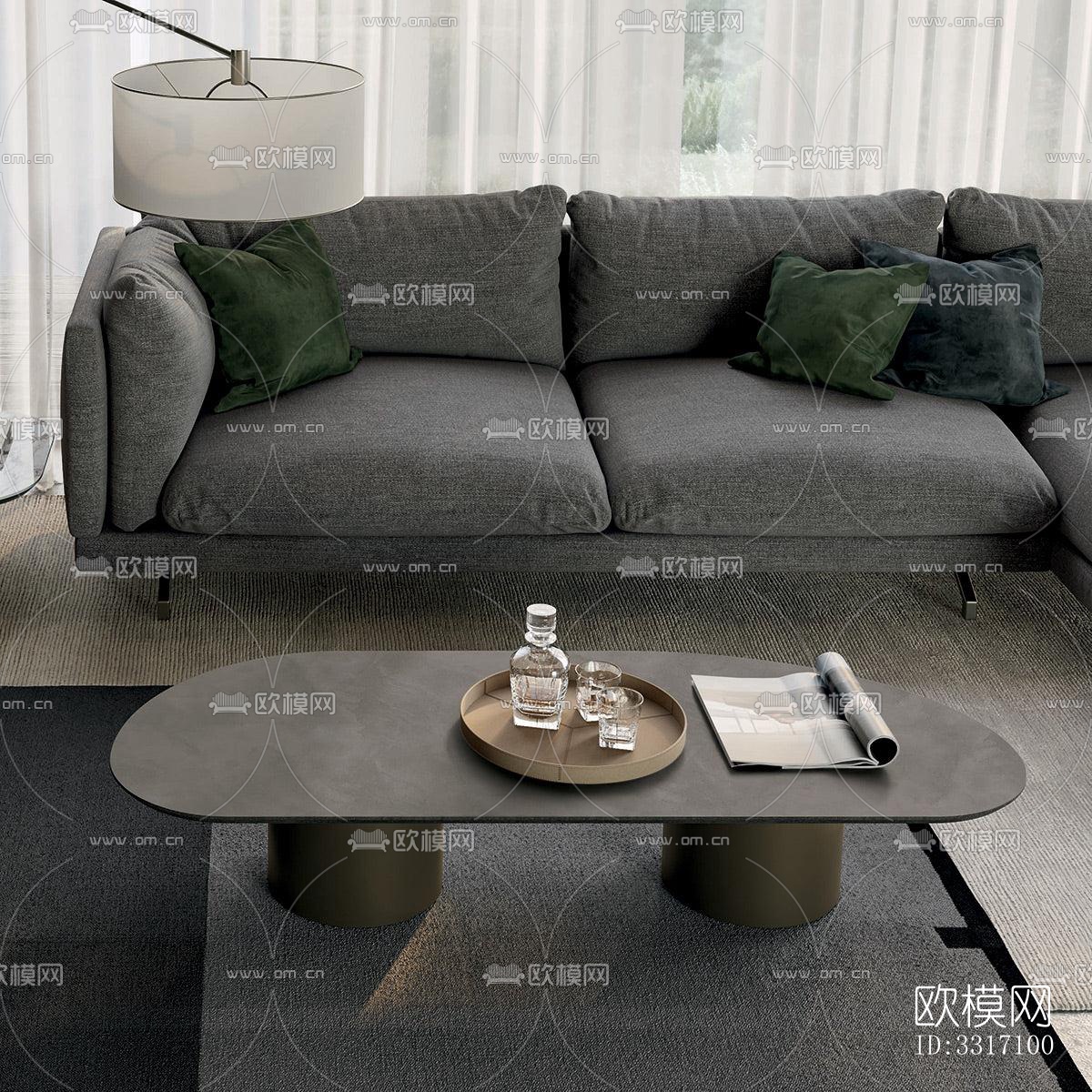 现代客厅效果图下载（渲染图1）