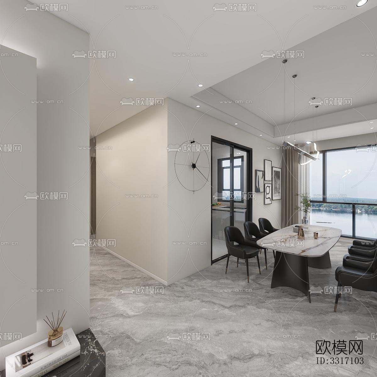 现代客厅效果图下载（渲染图5）