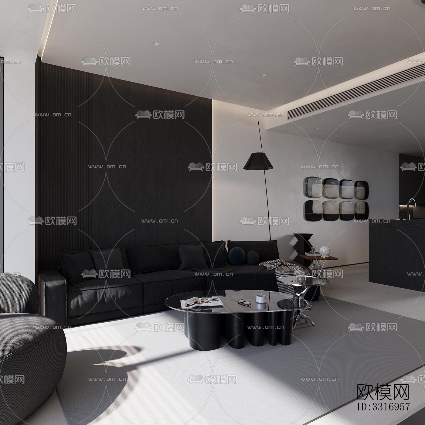 现代客厅效果图下载（渲染图1）