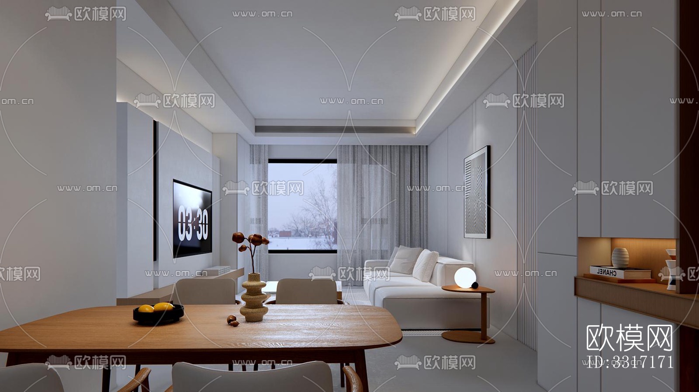 现代客厅效果图下载（渲染图1）