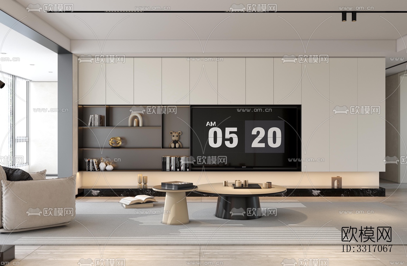 现代客厅效果图下载（渲染图1）