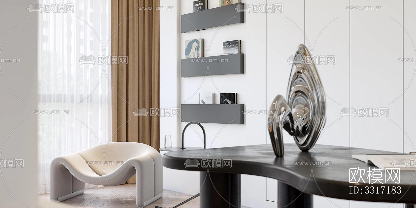 现代客厅效果图下载（渲染图1）