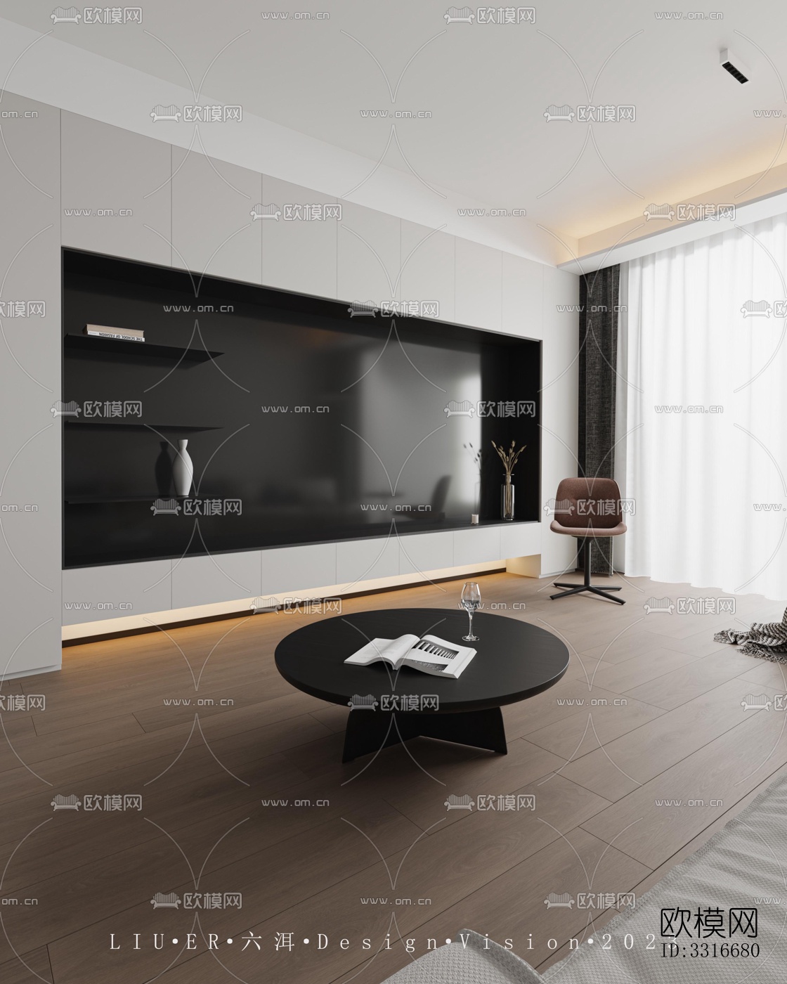 现代客厅效果图下载（渲染图4）