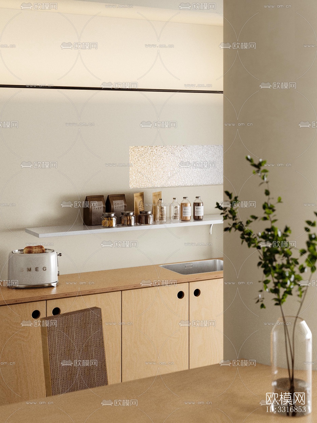 现代客厅效果图下载（渲染图2）