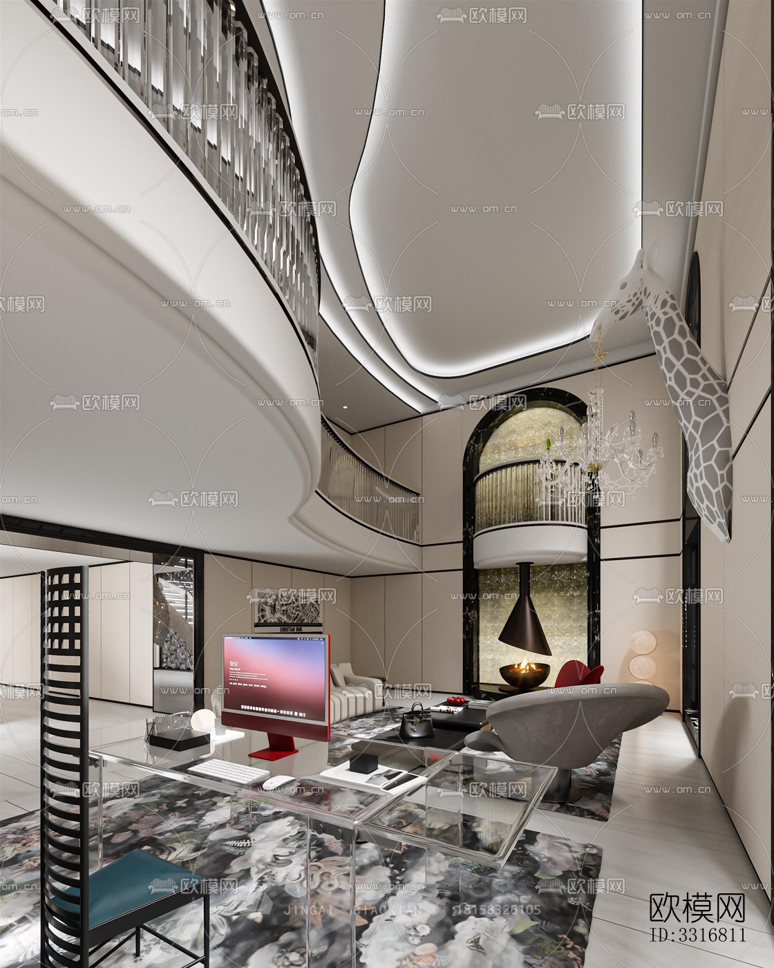 现代客厅效果图下载（渲染图8）