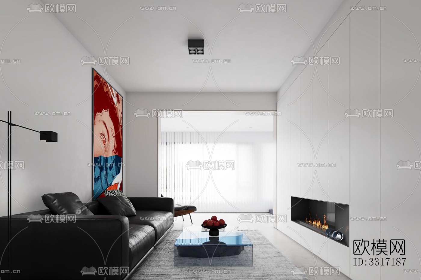 现代客厅效果图下载（渲染图1）