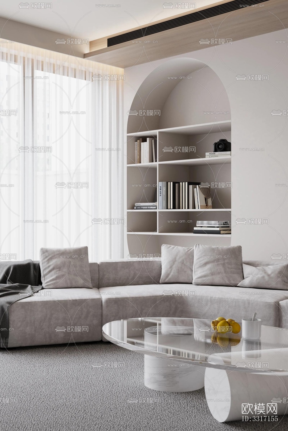 现代客厅效果图下载（渲染图6）