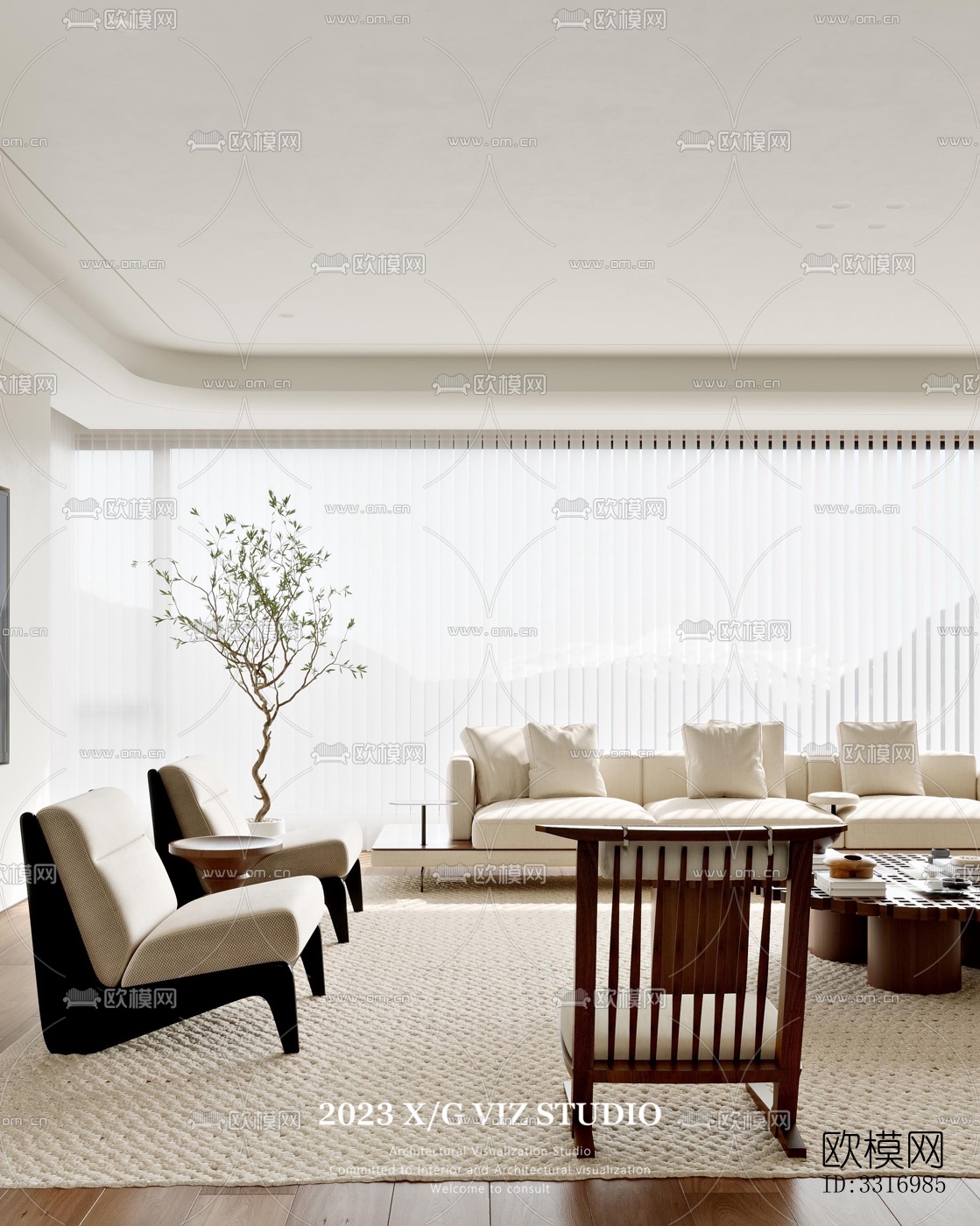 现代客厅效果图下载（渲染图5）