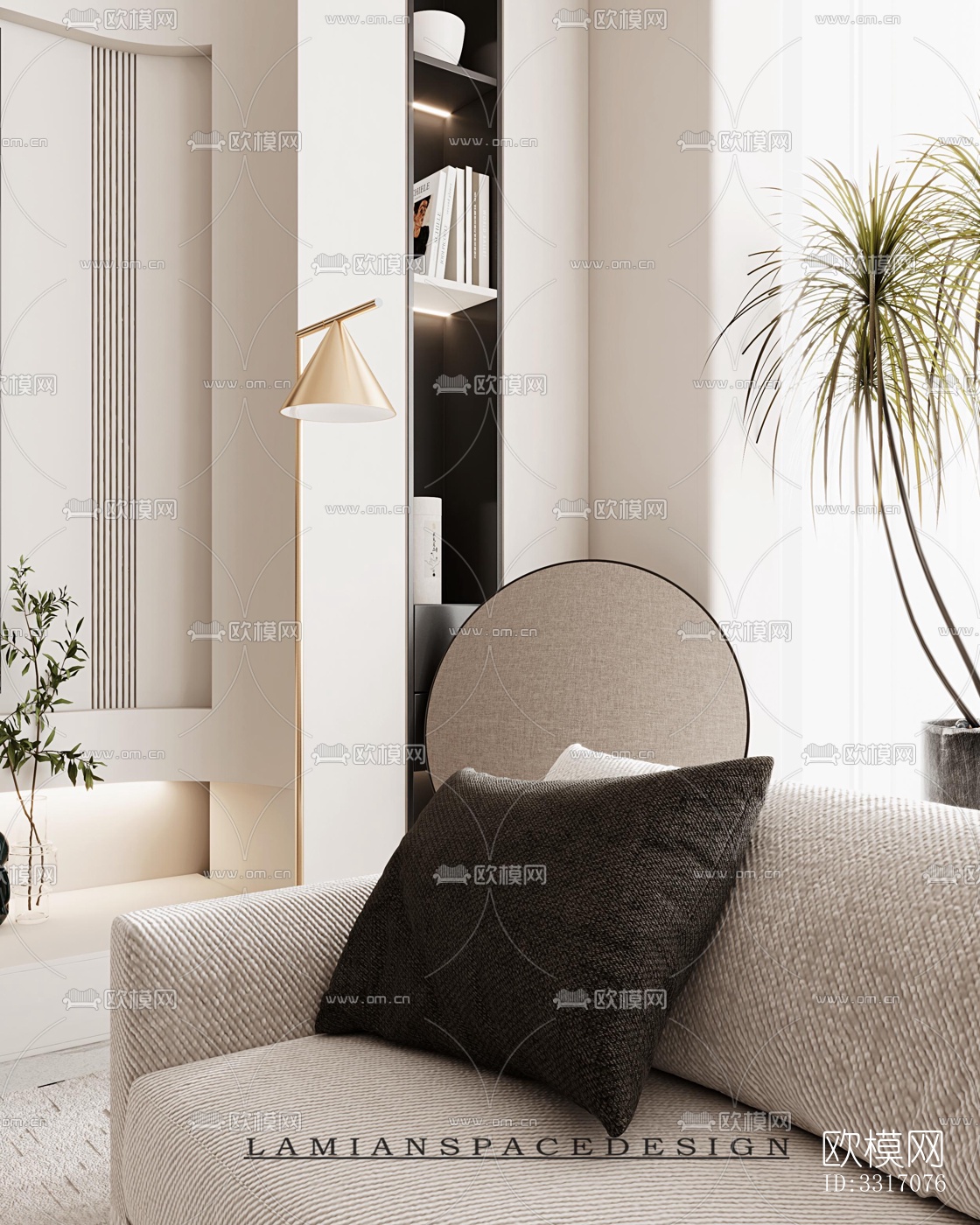 现代客厅效果图下载（渲染图4）