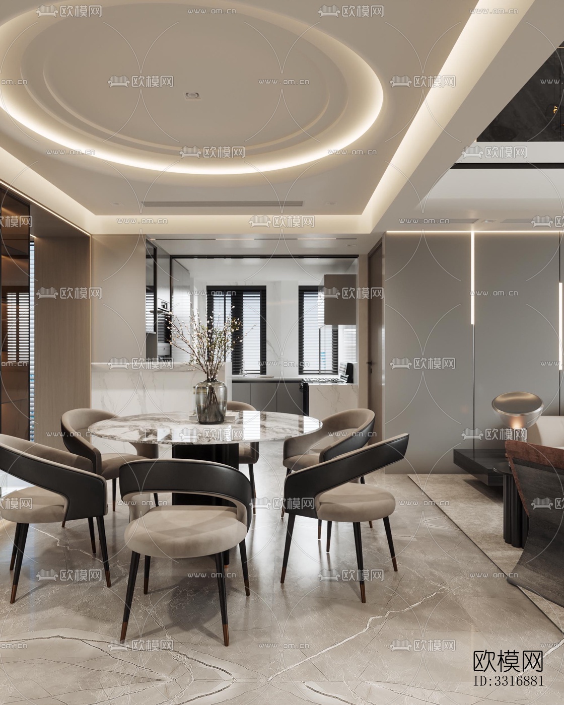 现代客厅效果图下载（渲染图7）