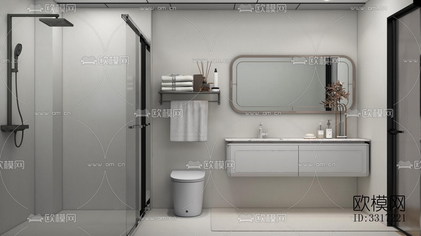 现代客厅效果图下载（渲染图4）