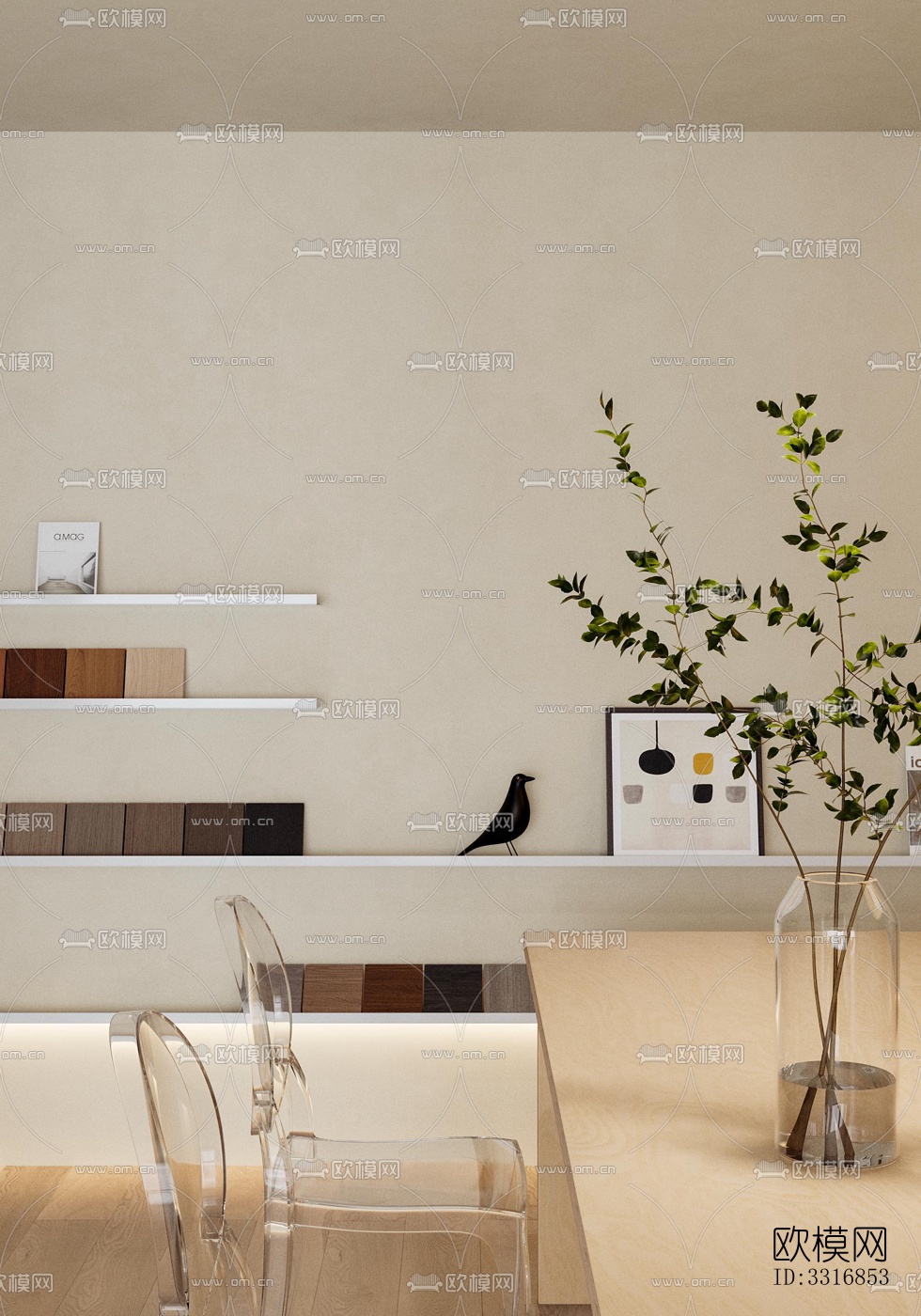 现代客厅效果图下载（渲染图3）