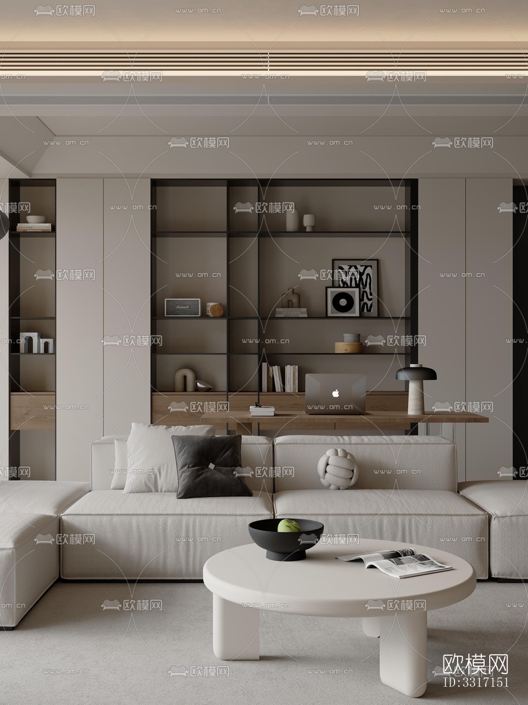 现代客厅效果图下载（渲染图1）