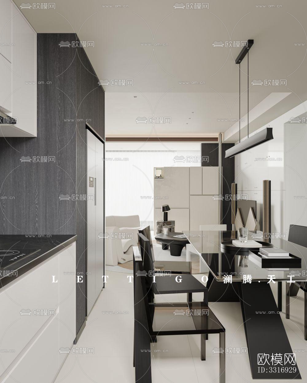 现代客厅效果图下载（渲染图9）