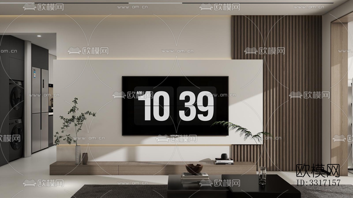 现代客厅效果图下载（渲染图2）