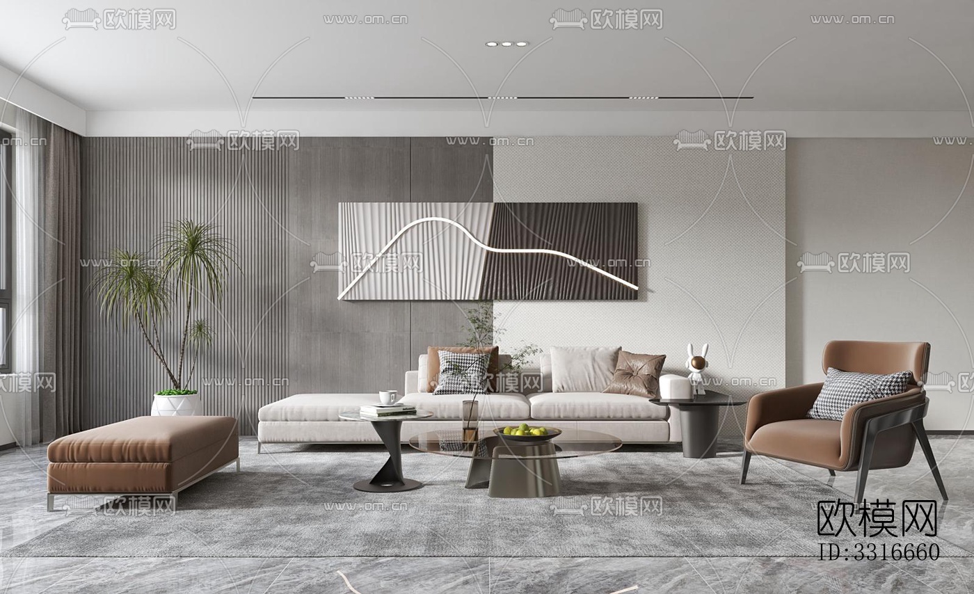 现代客厅效果图下载（渲染图12）