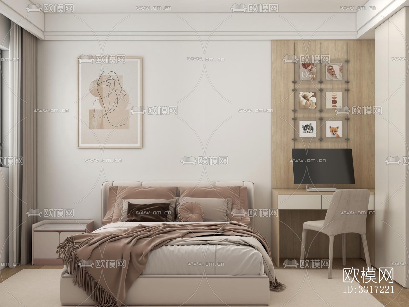 现代客厅效果图下载（渲染图3）