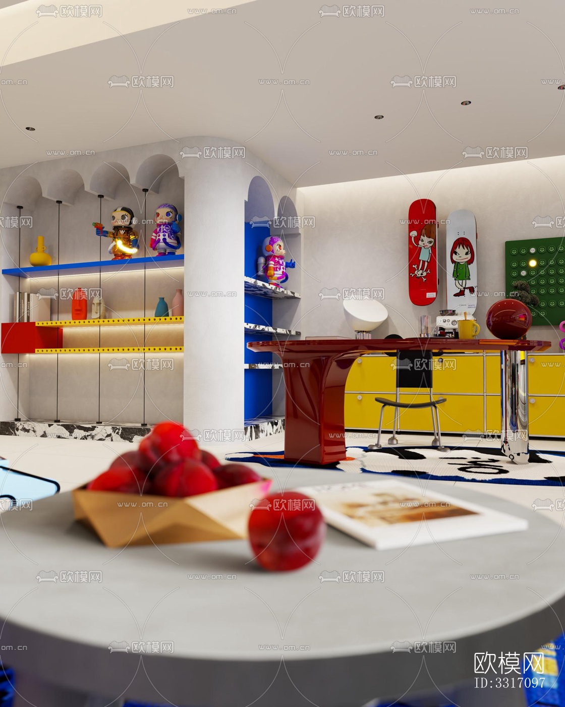 现代客厅效果图下载（渲染图4）