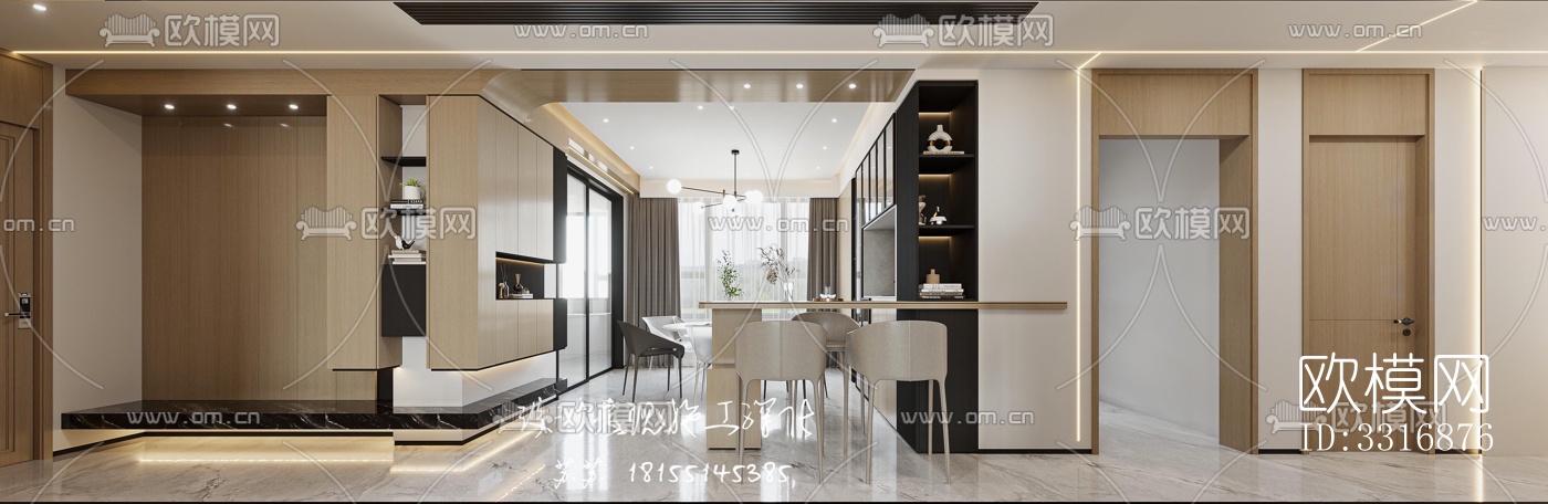 现代客厅效果图下载（渲染图4）