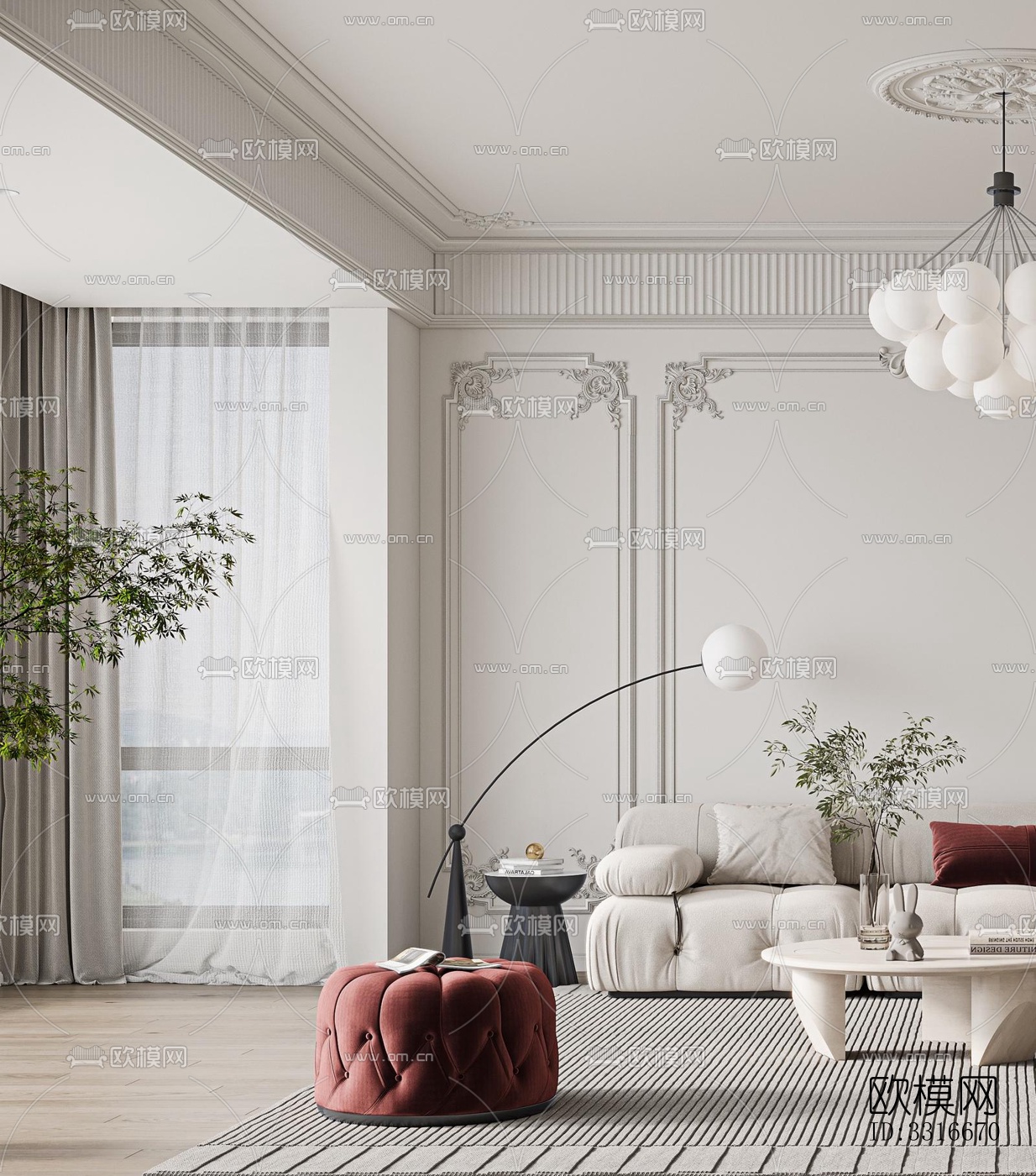 现代客厅效果图下载（渲染图10）