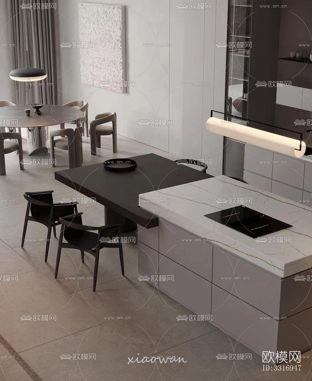 现代客厅效果图下载（渲染图6）