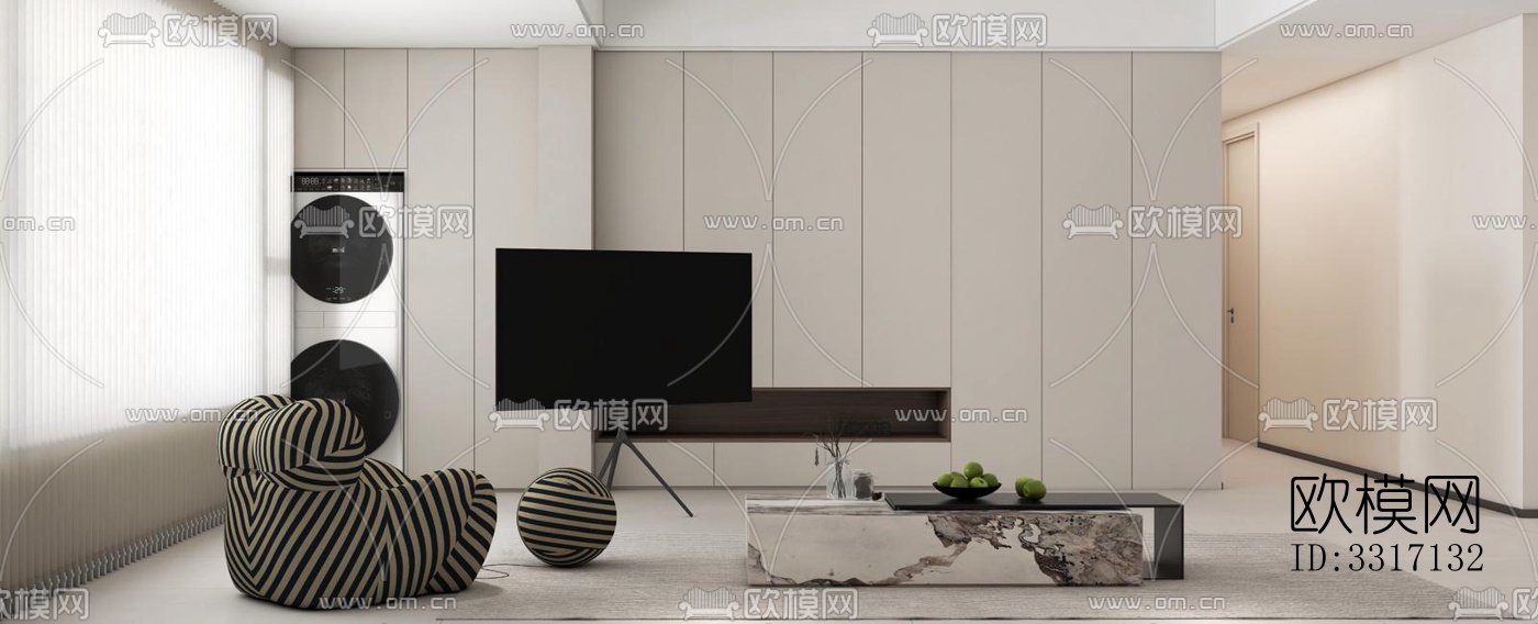 现代客厅效果图下载（渲染图1）
