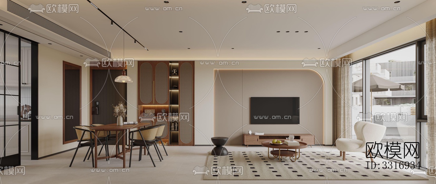 现代客厅效果图下载（渲染图5）