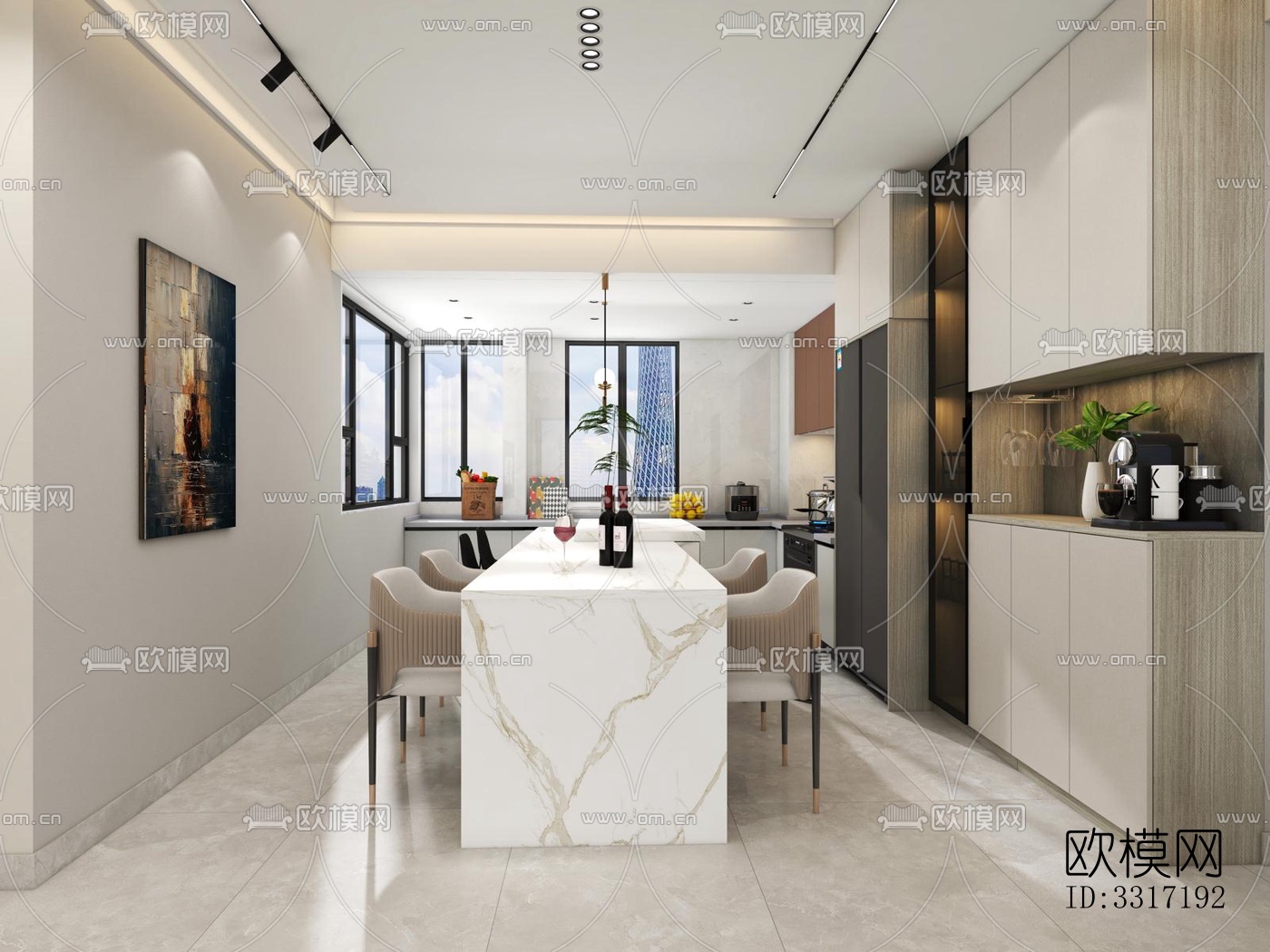 现代客厅效果图下载（渲染图5）