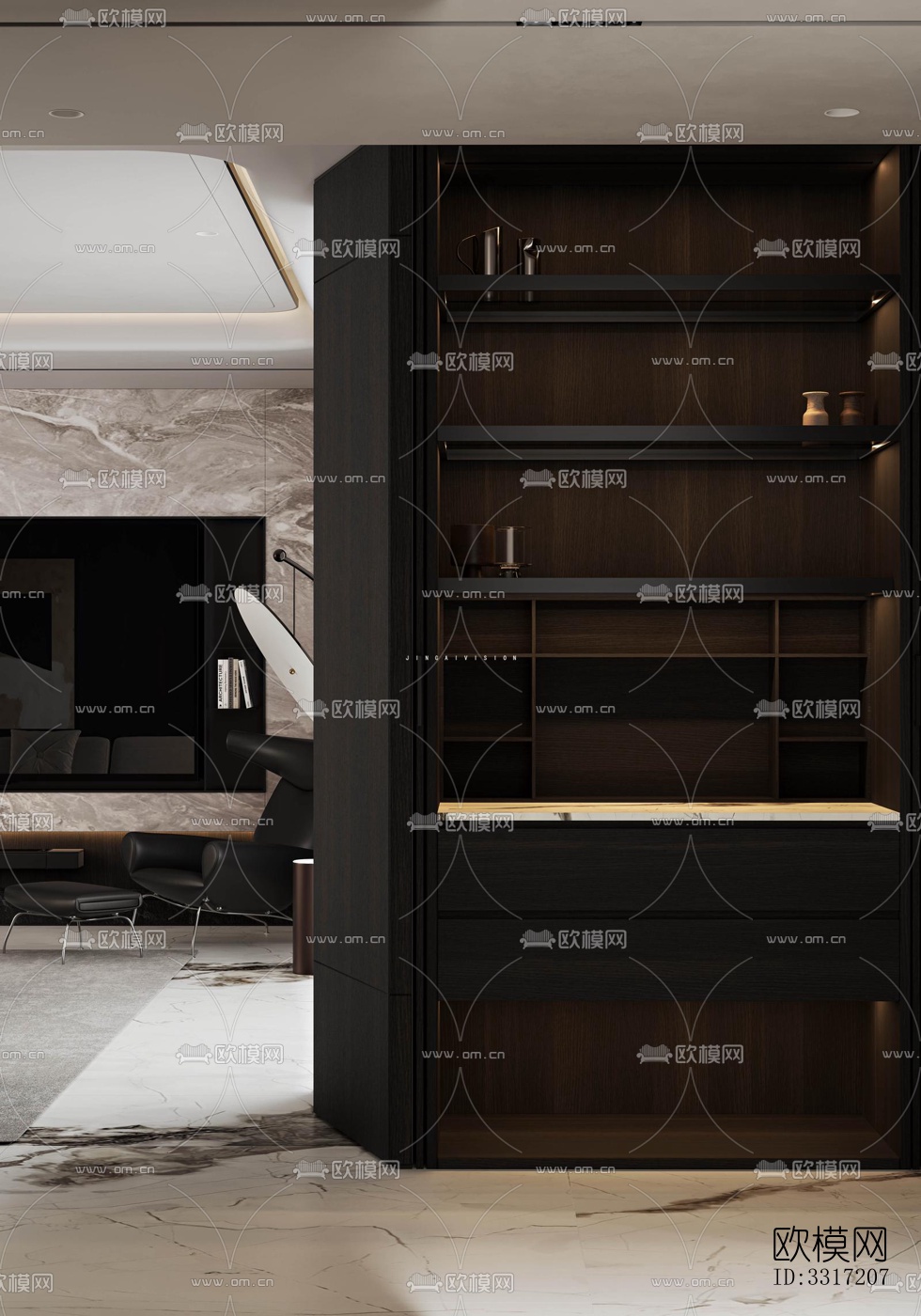 现代客厅效果图下载（渲染图5）