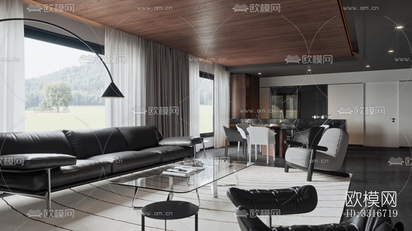 现代客厅效果图下载（渲染图14）