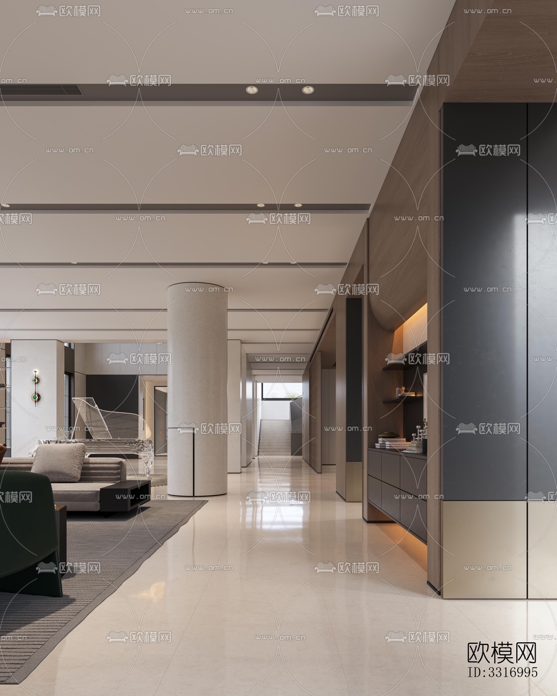 现代客厅效果图下载（渲染图4）