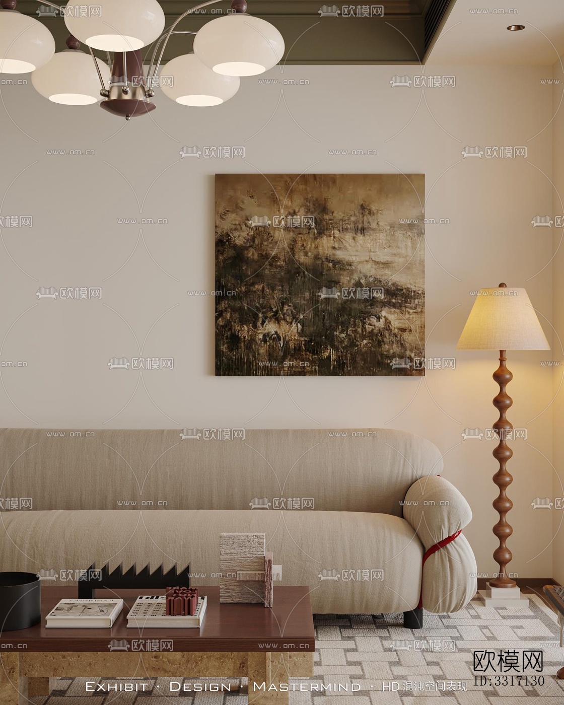 现代客厅效果图下载（渲染图2）