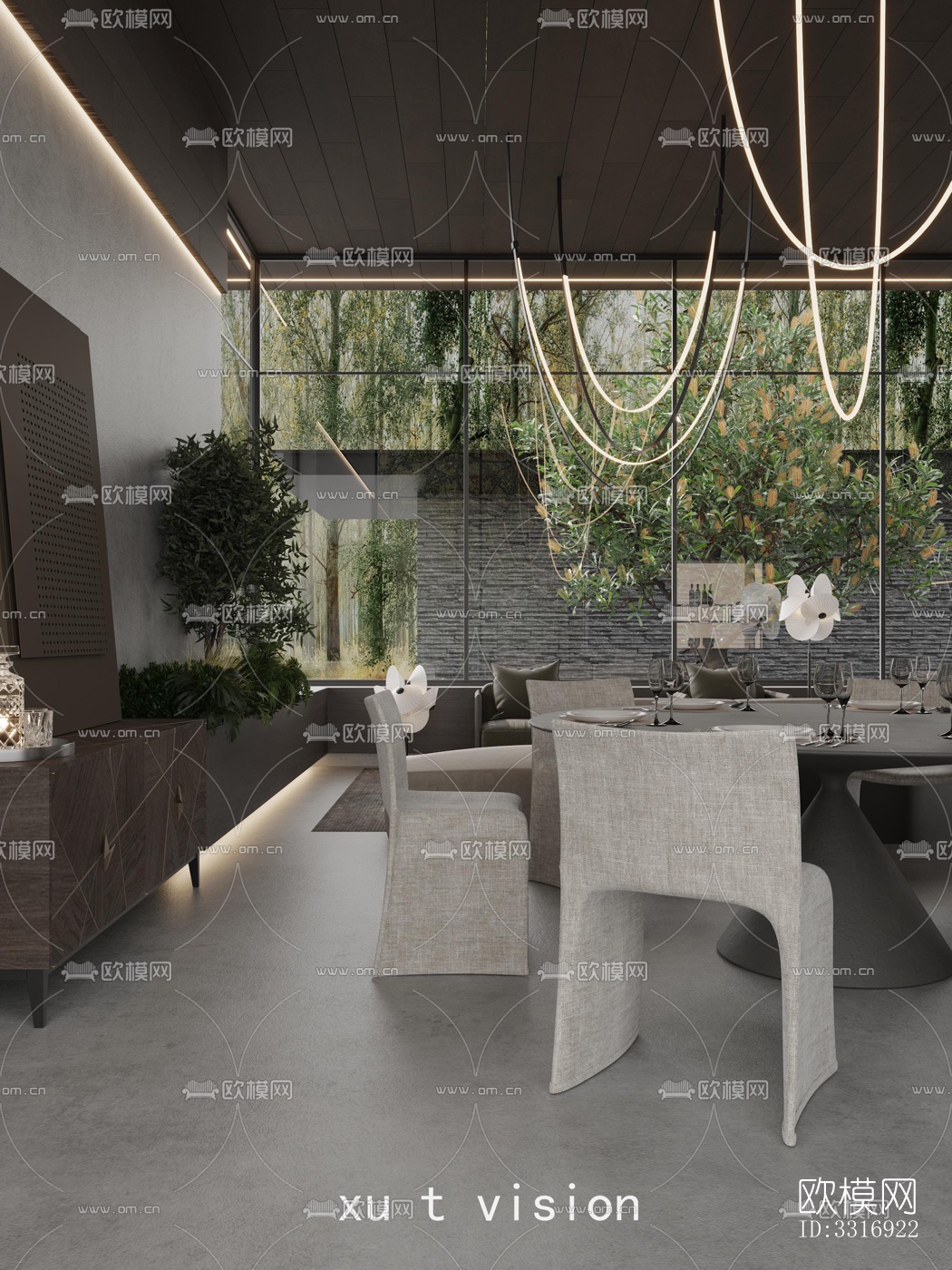 现代客厅效果图下载（渲染图5）