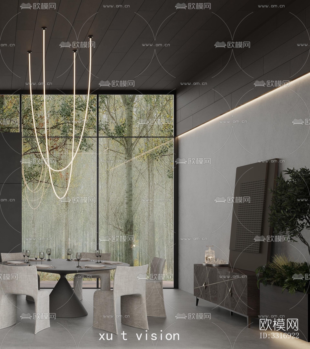 现代客厅效果图下载（渲染图9）