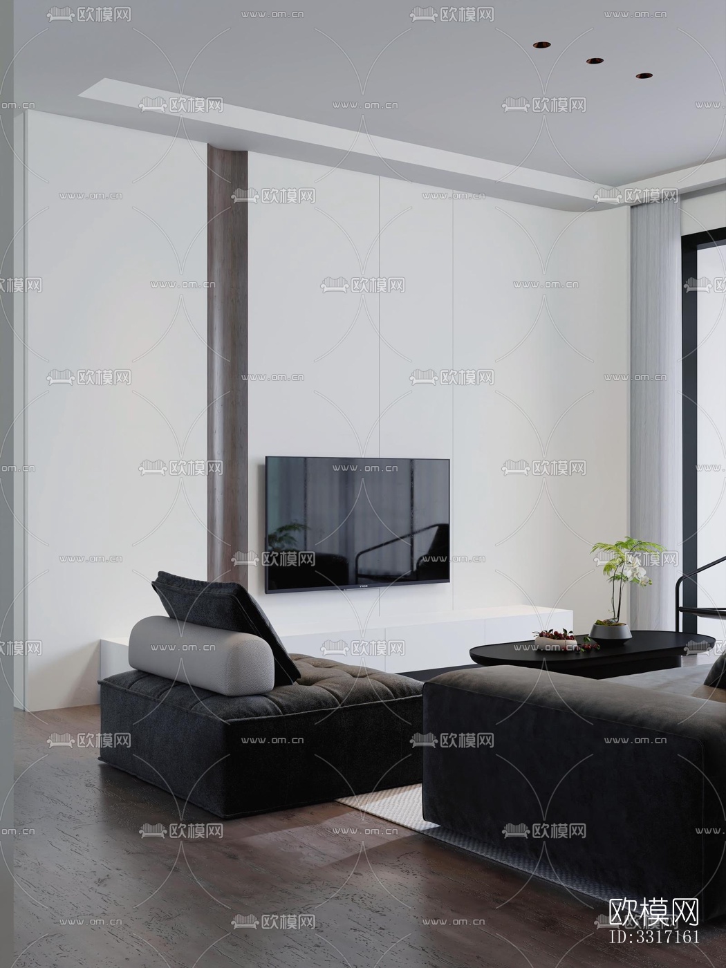 现代客厅效果图下载（渲染图3）