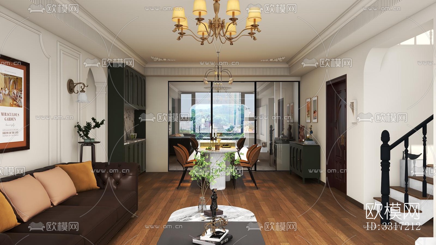 现代客厅效果图下载（渲染图3）