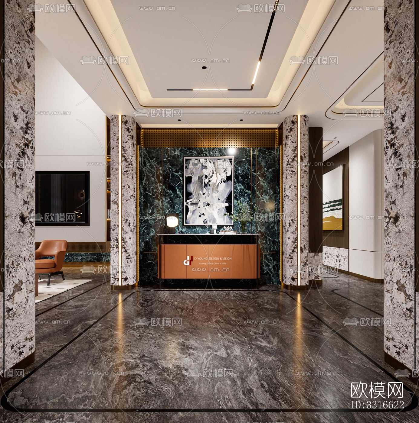 现代客厅效果图下载（渲染图10）