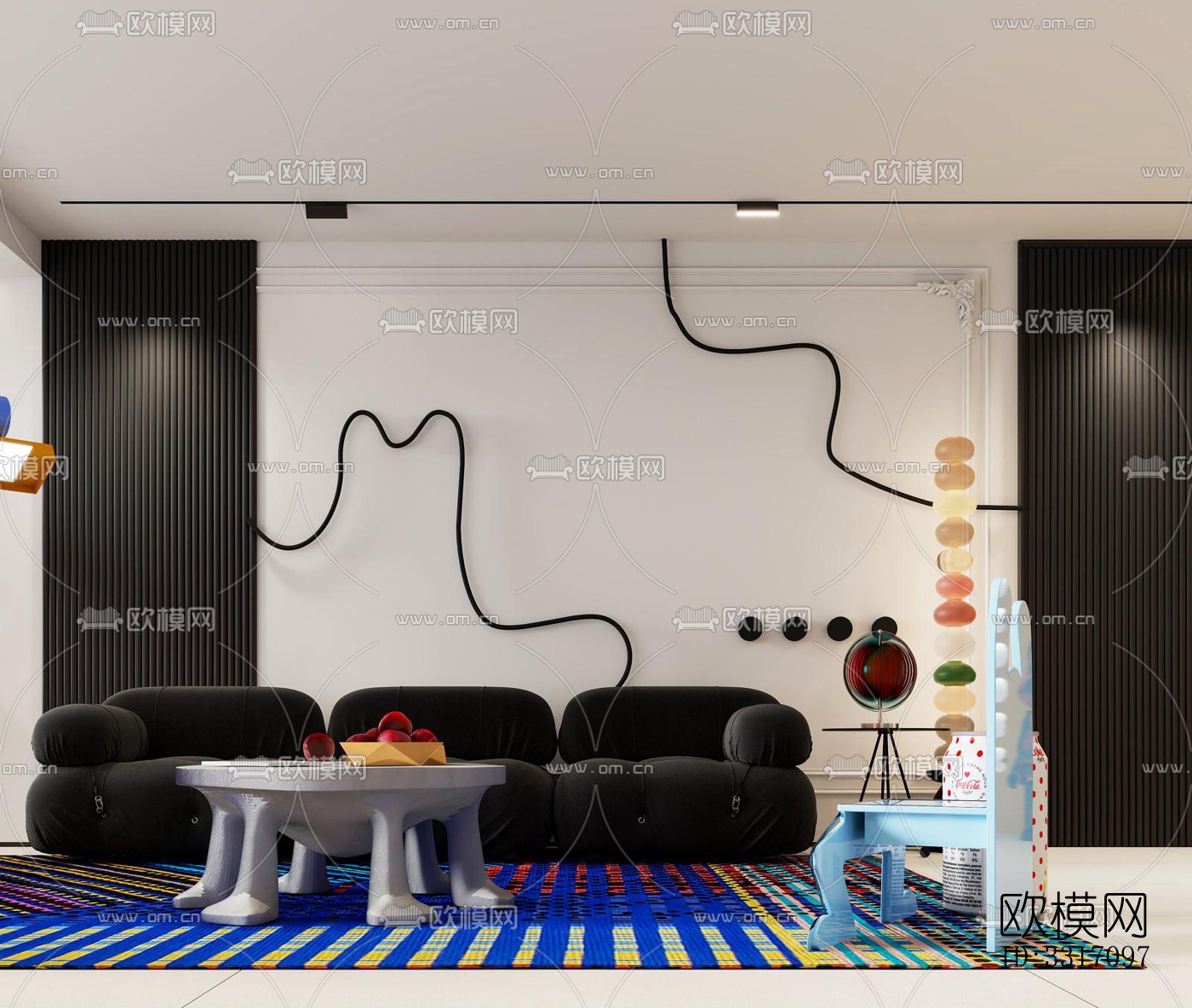 现代客厅效果图下载（渲染图2）