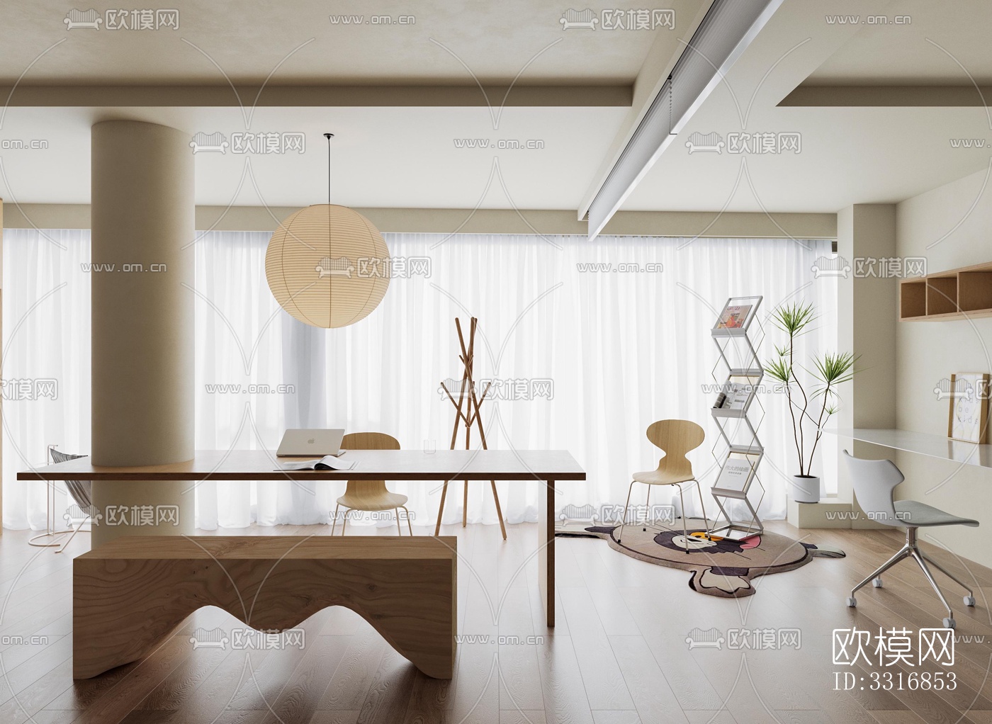 现代客厅效果图下载（渲染图6）