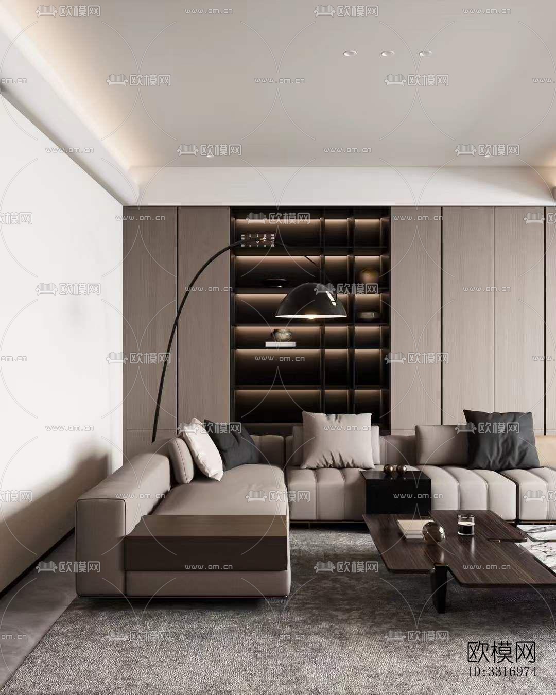 现代客厅效果图下载（渲染图6）