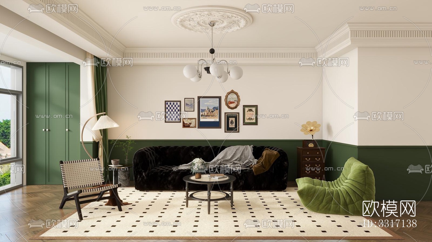 现代客厅效果图下载（渲染图5）