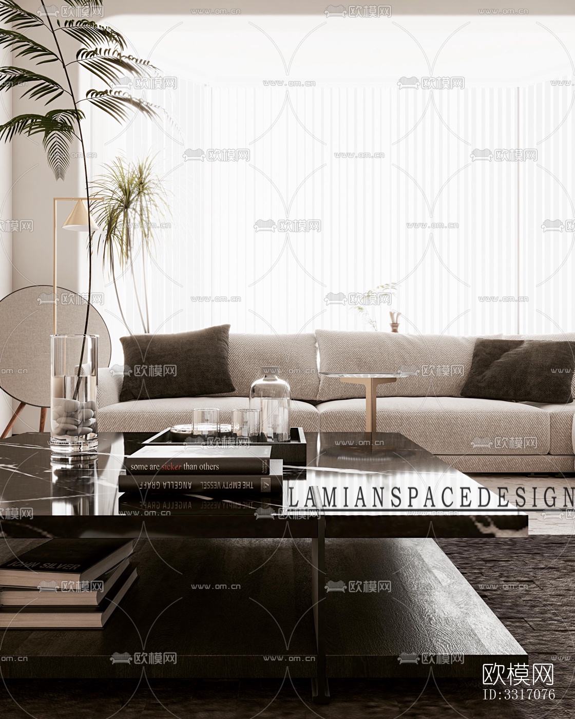 现代客厅效果图下载（渲染图8）