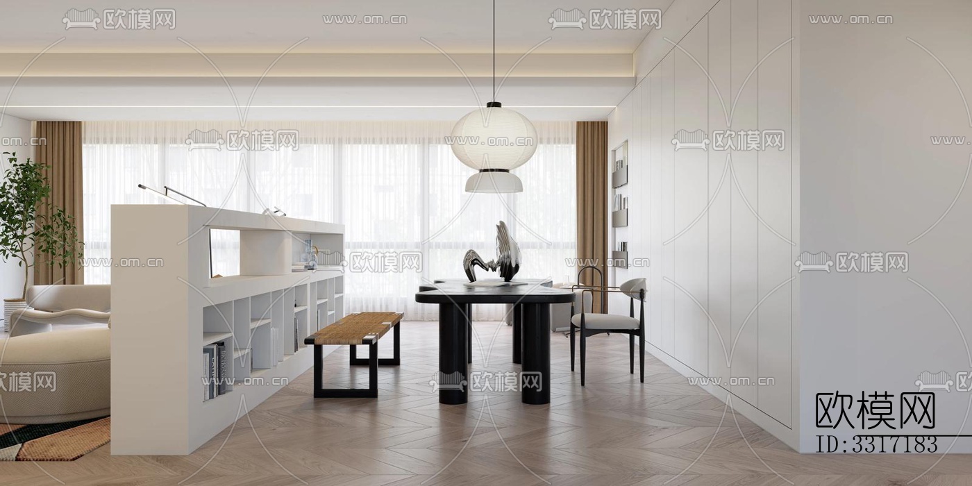 现代客厅效果图下载（渲染图9）