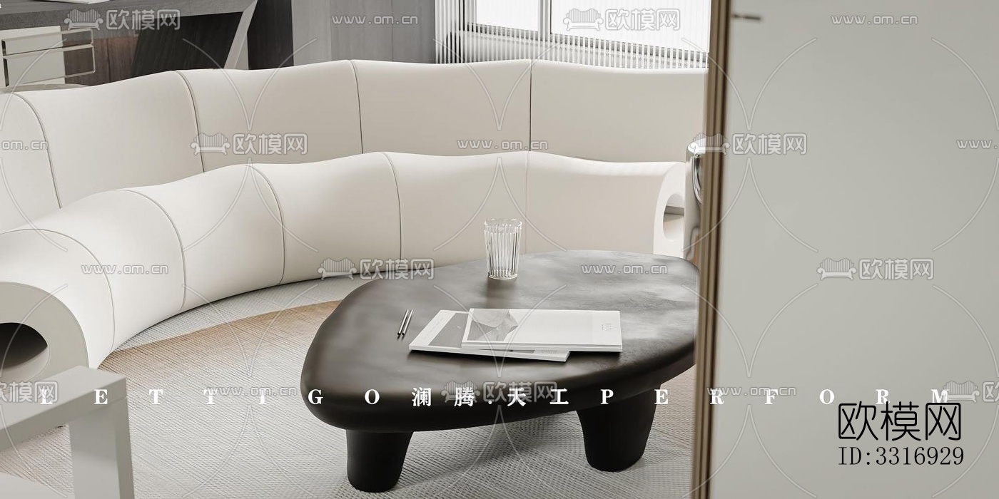 现代客厅效果图下载（渲染图3）