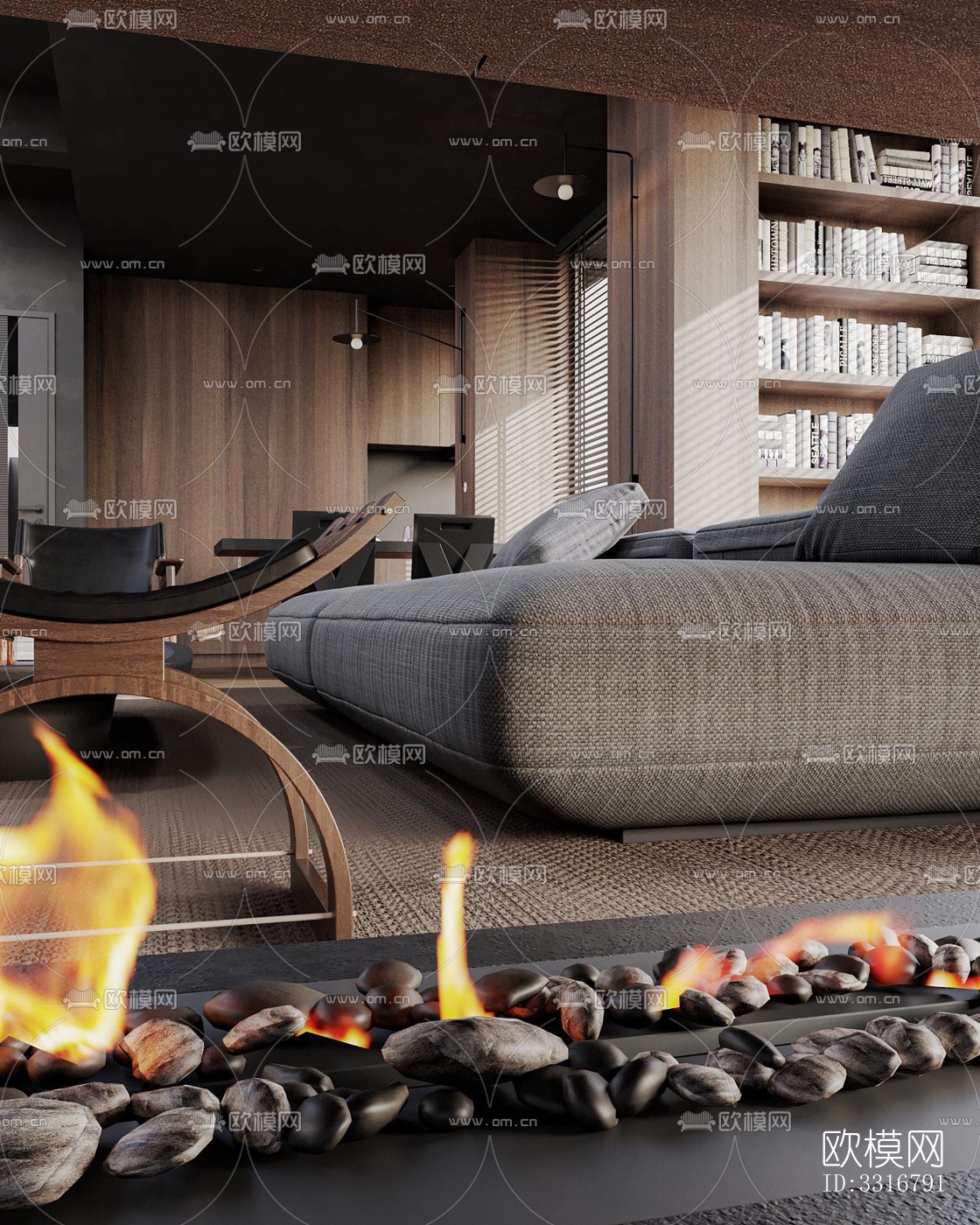 现代客厅效果图下载（渲染图5）