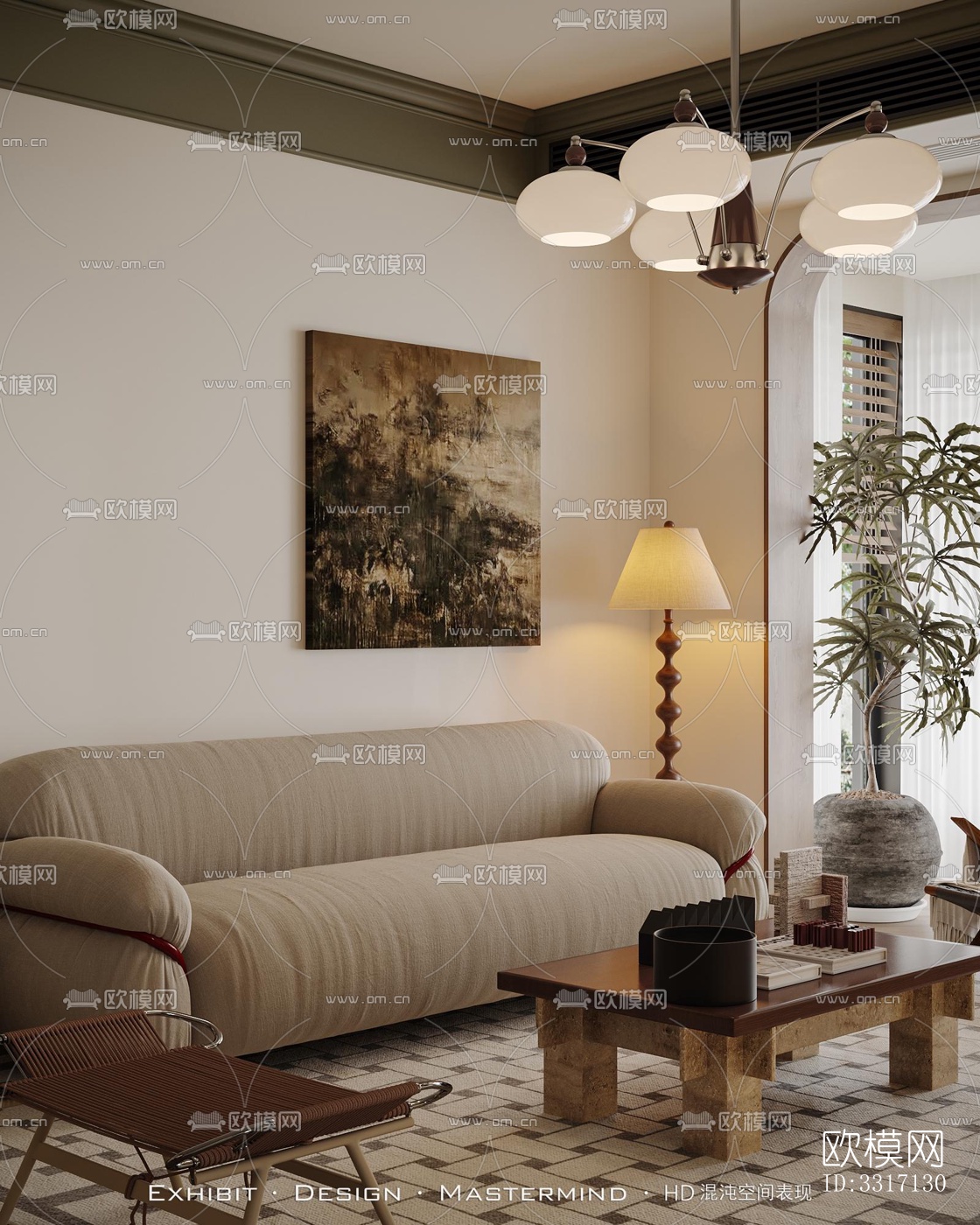 现代客厅效果图下载（渲染图3）