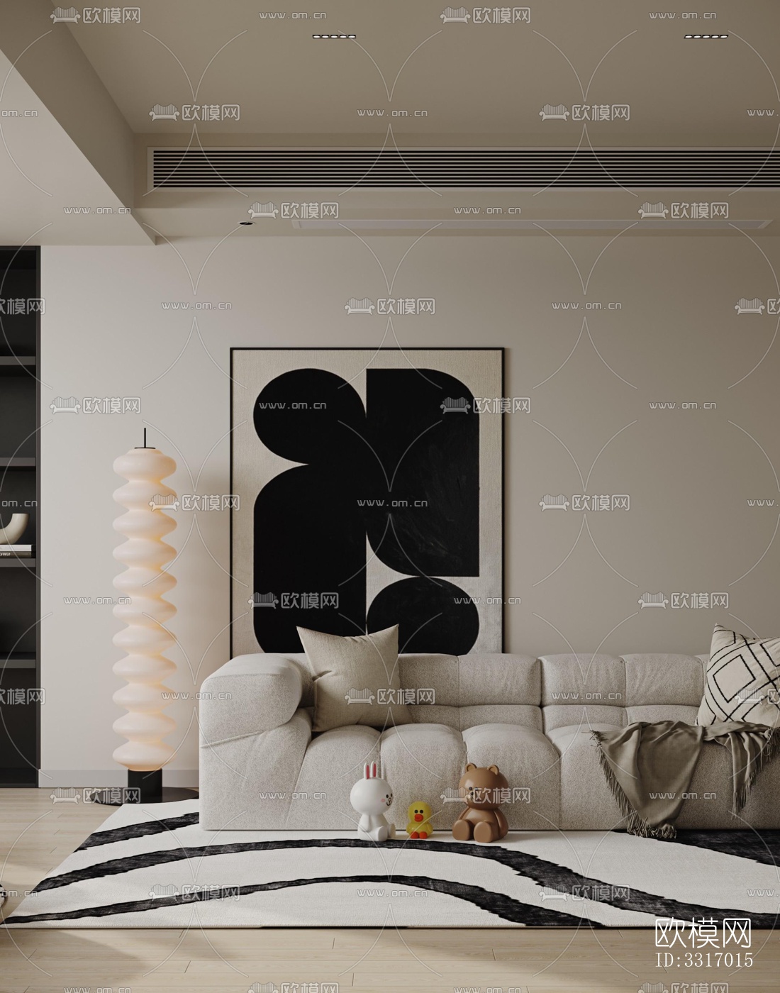 现代客厅效果图下载（渲染图10）