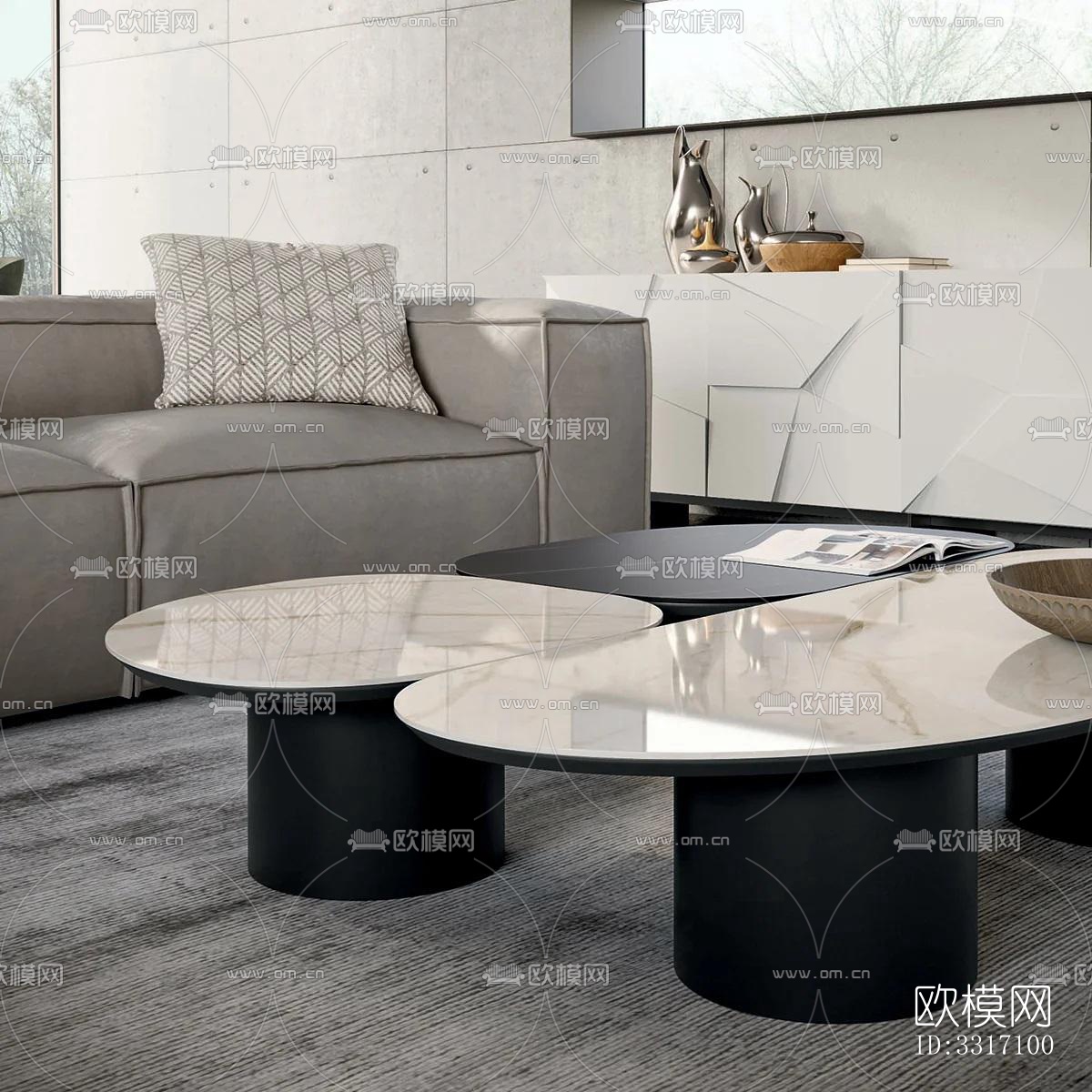 现代客厅效果图下载（渲染图5）