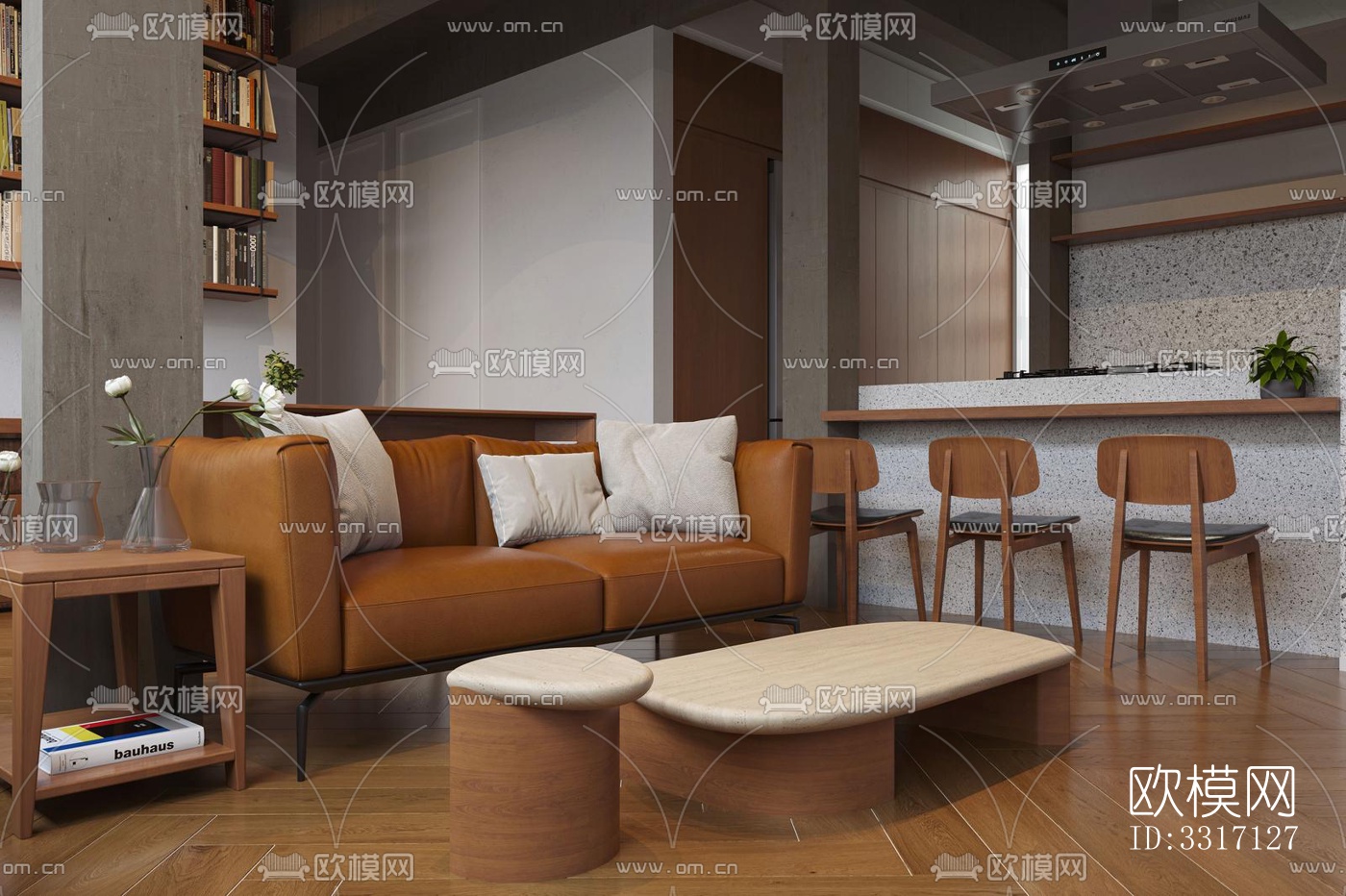 现代客厅效果图下载（渲染图7）